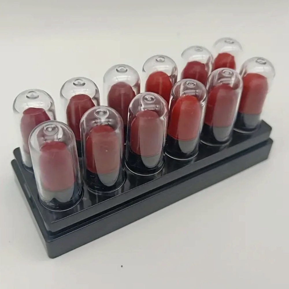 Bioaqua 12-Piece Lipstick Set featuring an array of vibrant red colors.- Sealed